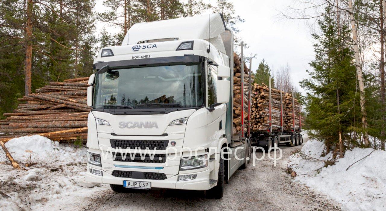 Шведская лесопромышленная компания SCA завершила тестовые испытания электрического лесовоза,