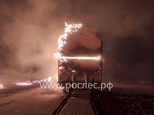Восемь вагонов с пиломатериалами сгорели в Свердловской области